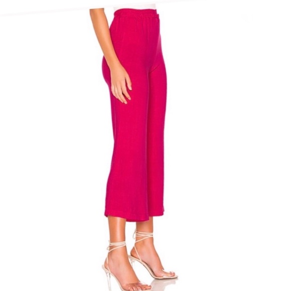 Privacy Please NWT Pant Rosa Wide-Leg Cropped Bright Pink Medium - Picture 2 of 13